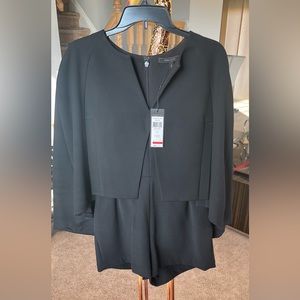 Black Cape Romper BCBGMaxazria